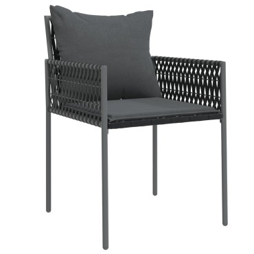 vidaXL Σετ 2 Μαύρο PE ρατάν 54x61x83cm Ανθεκτική