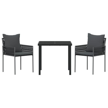 vidaXL Σετ 2 Μαύρο PE ρατάν 54x61x83cm Ανθεκτική