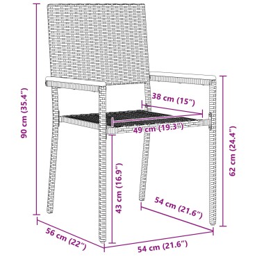 vidaXL Σετ Τραπεζαρίας Κήπου 9 Τεμαχίων Μαύρο Poly Rattan