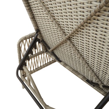 vidaXL Ξαπλώστρα Ανοιχτό γκρι PE Ρατάν 157x55x92cm Αναδιπλούμενη 1 τεμ.