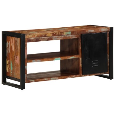 vidaXL Πάγκος Παπουτσιών Πολύχρωμο 100x40x50cm Μασίφ Ξύλο Ανακυκλωμένο 1 τεμ.