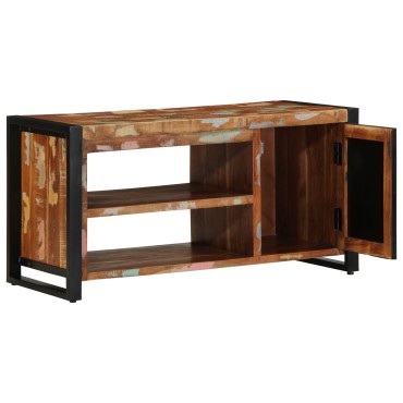 vidaXL Πάγκος Παπουτσιών Πολύχρωμο 100x40x50cm Μασίφ Ξύλο Ανακυκλωμένο 1 τεμ.