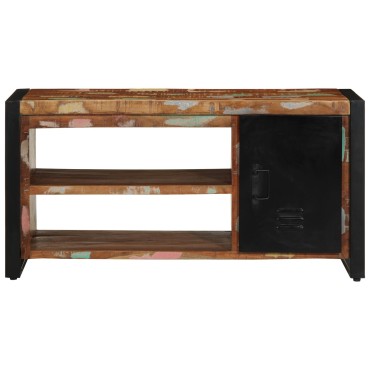 vidaXL Πάγκος Παπουτσιών Πολύχρωμο 100x40x50cm Μασίφ Ξύλο Ανακυκλωμένο 1 τεμ.