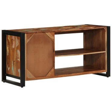 vidaXL Πάγκος Παπουτσιών Πολύχρωμο 100x40x50cm Μασίφ Ξύλο Ανακυκλωμένο 1 τεμ.