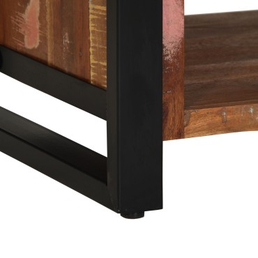 vidaXL Πάγκος Παπουτσιών Πολύχρωμο 100x40x50cm Μασίφ Ξύλο Ανακυκλωμένο 1 τεμ.