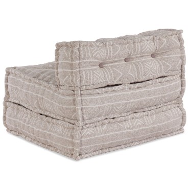 vidaXL Modular Pouffe Ανοιχτό Καφέ 70x70x54 Ύφασμα 70x70x54cm