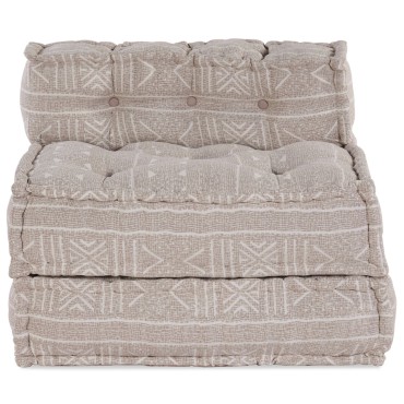 vidaXL Modular Pouffe Ανοιχτό Καφέ 70x70x54 Ύφασμα 70x70x54cm