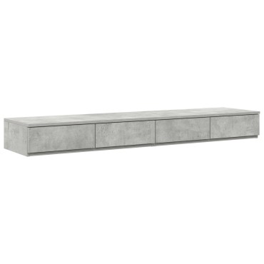 vidaXL Κομοδίνο Γκρι σκυρόδεμα Ξύλο 150x36.5x16.5cm Αποθήκευση 1 τεμ.