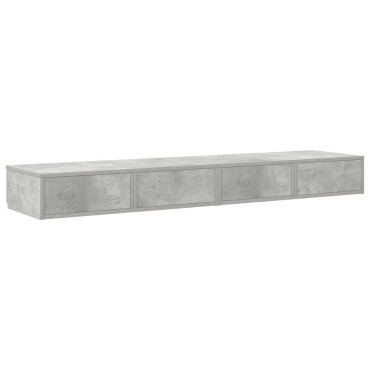 vidaXL Κομοδίνο Γκρι σκυρόδεμα Ξύλο 150x36.5x16.5cm Αποθήκευση 1 τεμ.