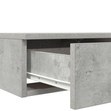 vidaXL Κομοδίνο Γκρι σκυρόδεμα Ξύλο 150x36.5x16.5cm Αποθήκευση 1 τεμ.