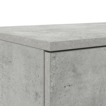 vidaXL Κομοδίνο Γκρι σκυρόδεμα Ξύλο 150x36.5x16.5cm Αποθήκευση 1 τεμ.