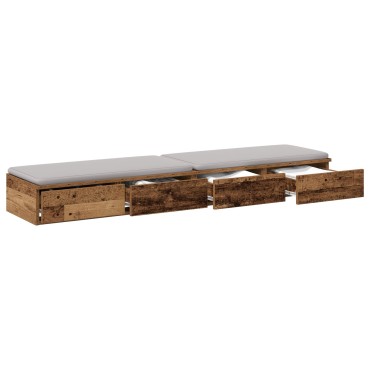 vidaXL Κομοδίνο Παλιό ξύλο Ξύλο 150x36.5x16.5cm 1 τεμ.