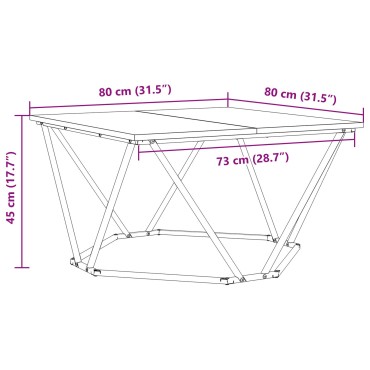 vidaXL Τραπεζάκι καφέ Ξύλο δρυός 80x80x45cm 1 τεμ.