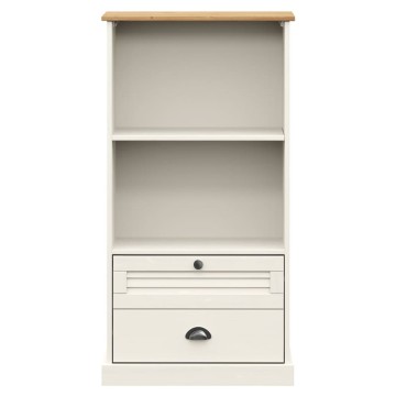 vidaXL Βιβλιοθήκη VIGO Λευκή 60x35x114,5cm από Μασίφ Ξύλο Πεύκου 1 τεμ.