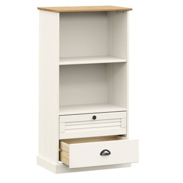 vidaXL Βιβλιοθήκη VIGO Λευκή 60x35x114,5cm από Μασίφ Ξύλο Πεύκου 1 τεμ.