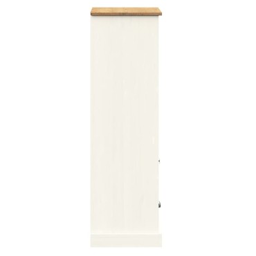 vidaXL Βιβλιοθήκη VIGO Λευκή 60x35x114,5cm από Μασίφ Ξύλο Πεύκου 1 τεμ.