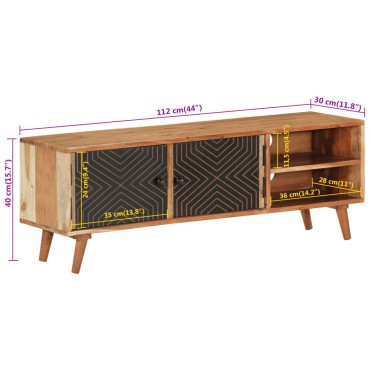 vidaXL Έπιπλο Τηλεόρασης 112x30x40cm από Μασίφ Ξύλο Ακακίας