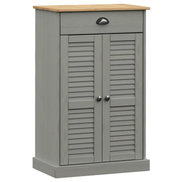 vidaXL Παπουτσοθήκη VIGO Γκρι 60x35x96cm από Μασίφ Ξύλο Πεύκου