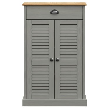 vidaXL Παπουτσοθήκη VIGO Γκρι 60x35x96cm από Μασίφ Ξύλο Πεύκου