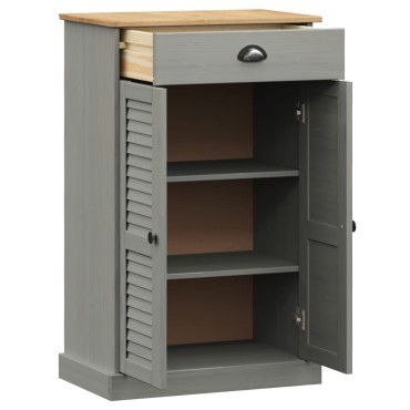 vidaXL Παπουτσοθήκη VIGO Γκρι 60x35x96cm από Μασίφ Ξύλο Πεύκου