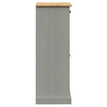vidaXL Παπουτσοθήκη VIGO Γκρι 60x35x96cm από Μασίφ Ξύλο Πεύκου