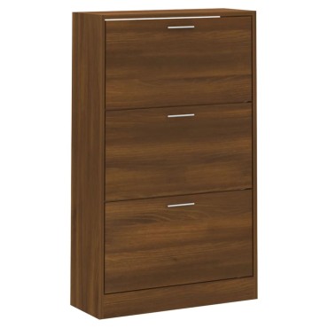 vidaXL Παπουτσοθήκη Καφέ Δρυς 63x24x103cm από Επεξεργασμένο Ξύλο