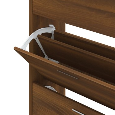 vidaXL Παπουτσοθήκη Καφέ Δρυς 63x24x103cm από Επεξεργασμένο Ξύλο