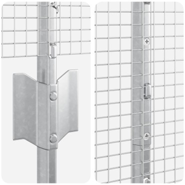 vidaXL Φράκτης  με 44 U Posts Ασημί 1.4x50 μ χάλυβα