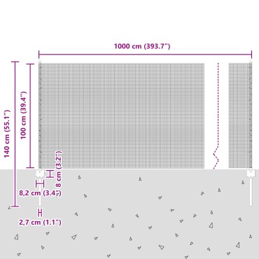 vidaXL Σετ Φράχτη Σετ 2 Πράσινο Μέταλλο 10x1 μ Φράχτης Κήπου