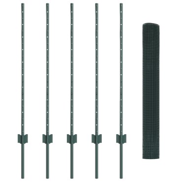 vidaXL Set Φράχτη Κήπου Σετ 2 Πράσινος Μέταλλο 10x1 μ Ανθεκτικός