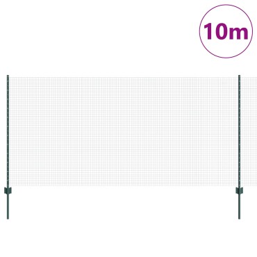 vidaXL Φράχτης Συρματόπλεγμα  με 5 U Posts Πράσινος 1.2x10 μ Μέταλλο