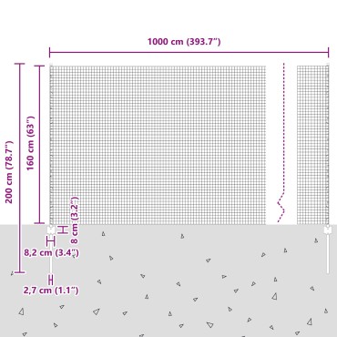 vidaXL Φράχτης  με 5 τεμάχια U Πράσινος 1.6x10 μ Ατσάλι