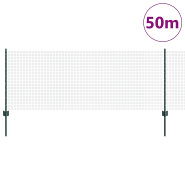 vidaXL Συρματόπλεγμα με 22 U Posts Πράσινο 0.8x50 m Χάλυβα