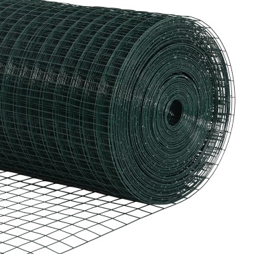 vidaXL Συρμάτινος Φράχτης με 22 Στυλό Πράσινος 1x50 μ Χάλυβας