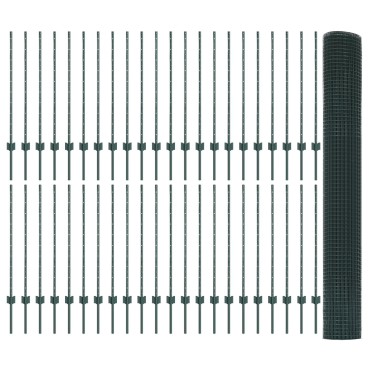 vidaXL Welded Wire Fence με 44 U Posts Πράσινο 1x100 m Χάλυβας
