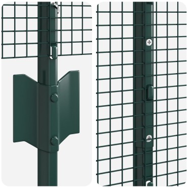 vidaXL Welded Wire Fence με 44 U Posts Πράσινο 1x100 m Χάλυβας