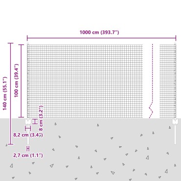 vidaXL Σετ Φράχτη Κήπου Σετ από 2 Γκρι Μέταλλο 10 x 1 μ Σκληρός
