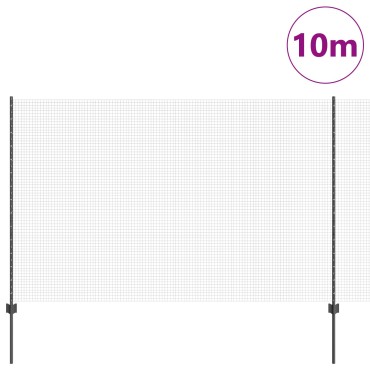 vidaXL Φράκτης  με 10 U Posts Γκρι 1.5x10 μ Ατσάλι