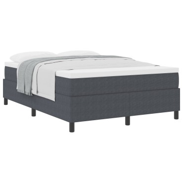 vidaXL Κρεβάτι Box Spring με Στρώμα Γκρι 160x200 εκ Κοτλέ Ύφασμα