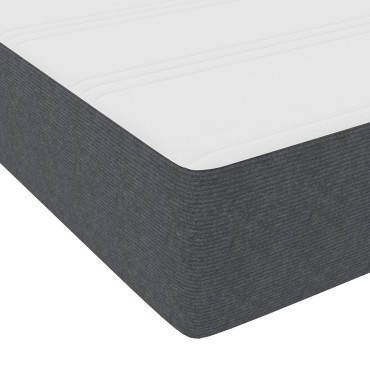 vidaXL Κρεβάτι Box Spring με Στρώμα Γκρι 160x200 εκ Κοτλέ Ύφασμα