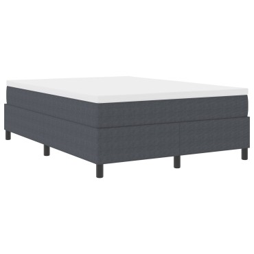 vidaXL Κρεβάτι Box Spring με Στρώμα Γκρι 160x200 εκ Κοτλέ Ύφασμα