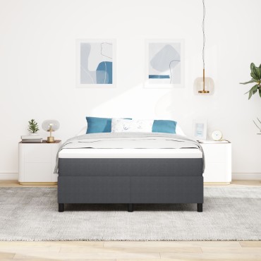 vidaXL Κρεβάτι Box Spring με Στρώμα Γκρι 160x200 εκ Κοτλέ Ύφασμα