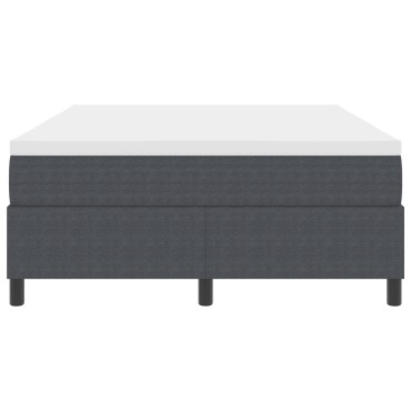 vidaXL Κρεβάτι Box Spring με Στρώμα Γκρι 160x200 εκ Κοτλέ Ύφασμα
