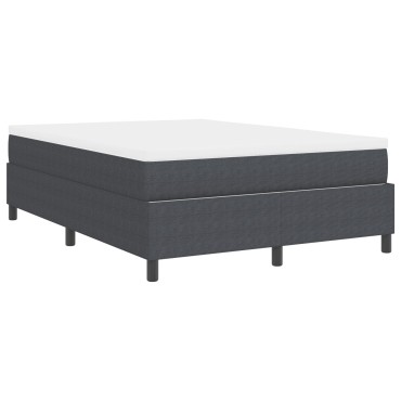 vidaXL Κρεβάτι Box Spring με Στρώμα Γκρι 160x200 εκ Κοτλέ Ύφασμα