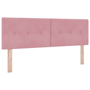 vidaXL Κρεβάτι με Στρώμα Ροζ 140x190 cm Βελούδο