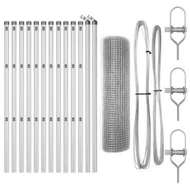 vidaXL Φράχτης Welded Wire  με 13 Στύλους 0.6x25 μ Γαλβανισμένο Ατσάλι