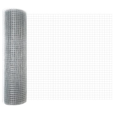vidaXL Φράχτης Welded Wire  με 13 Στύλους 0.6x25 μ Γαλβανισμένο Ατσάλι