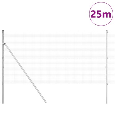 vidaXL Συρματόπλεγμα με 13 Στήλες 1.4x25 μ Γαλβανισμένο Ατσάλι