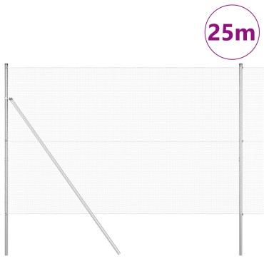 vidaXL Γαλβανισμένος Φράχτης  με 13 Πόλους 1.5x25 μ.