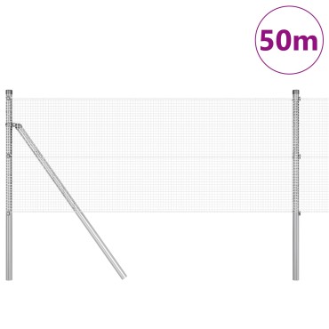 vidaXL Γαλβανισμένος φράχτης  με 13 πασσάλους 0.5x50 μ